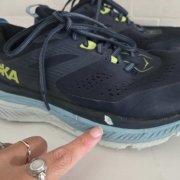 Hoka Stinson ATR 6 Athletic Running Shoe Sneaker Navy Blue White Womens Size 7.5 - Picture 2 of 9